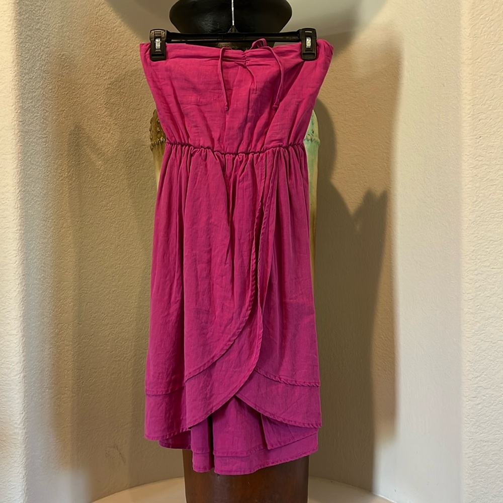 NWT Pink strapless linen Patterson j Kincaid dress